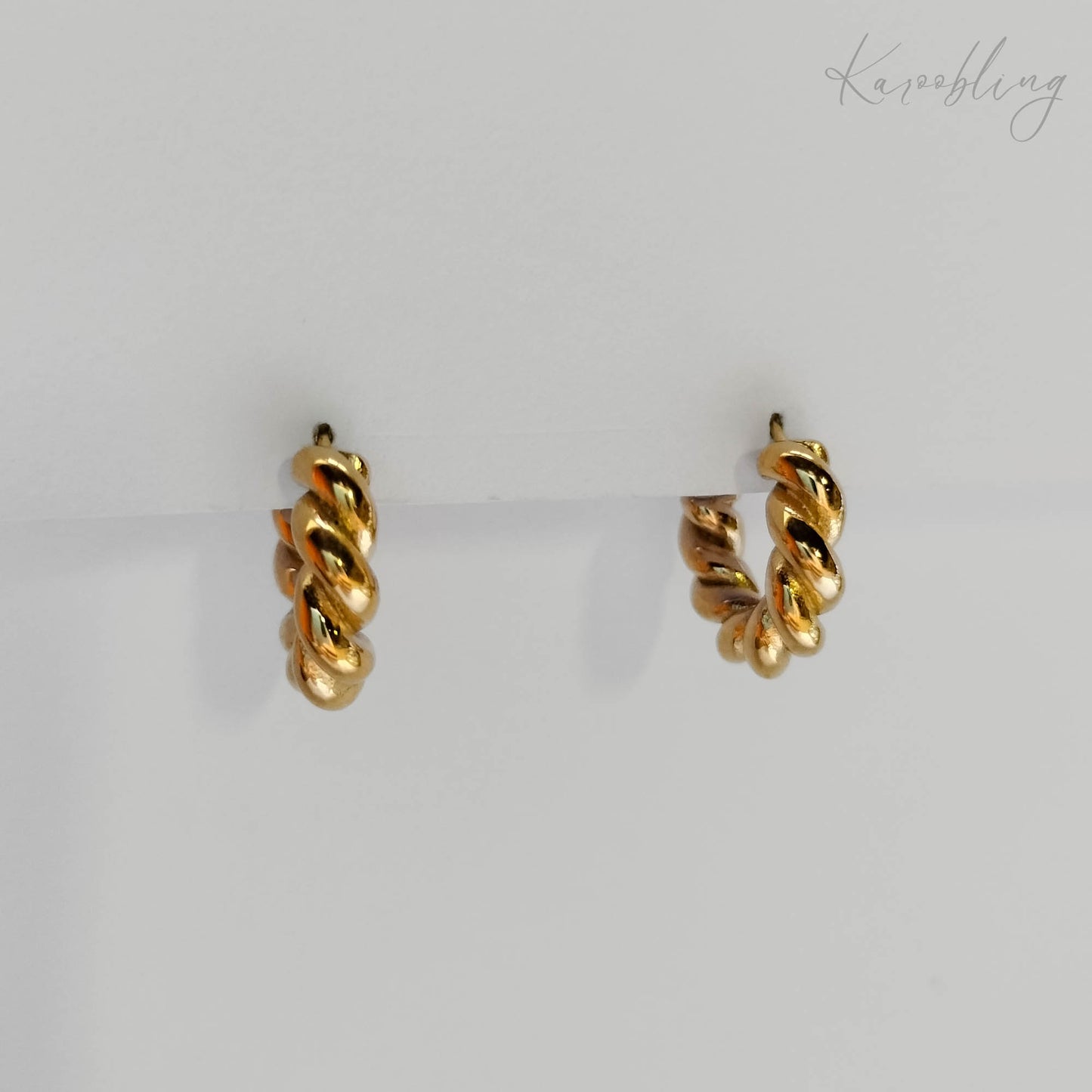 18K Gold Plated Chunky Twisted Hoop Earrings