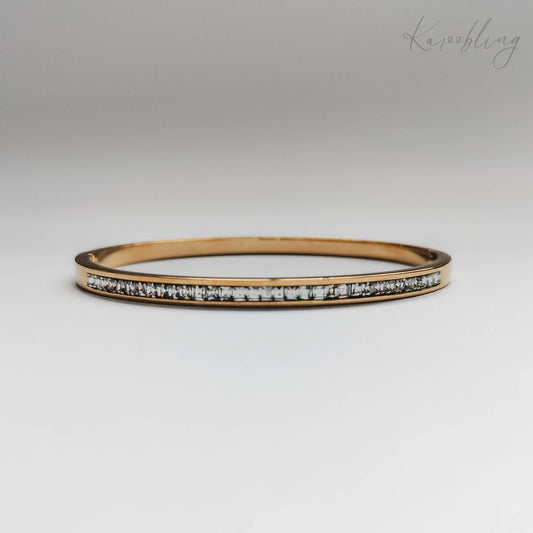 18K Gold Plated Clear CZ Bangle