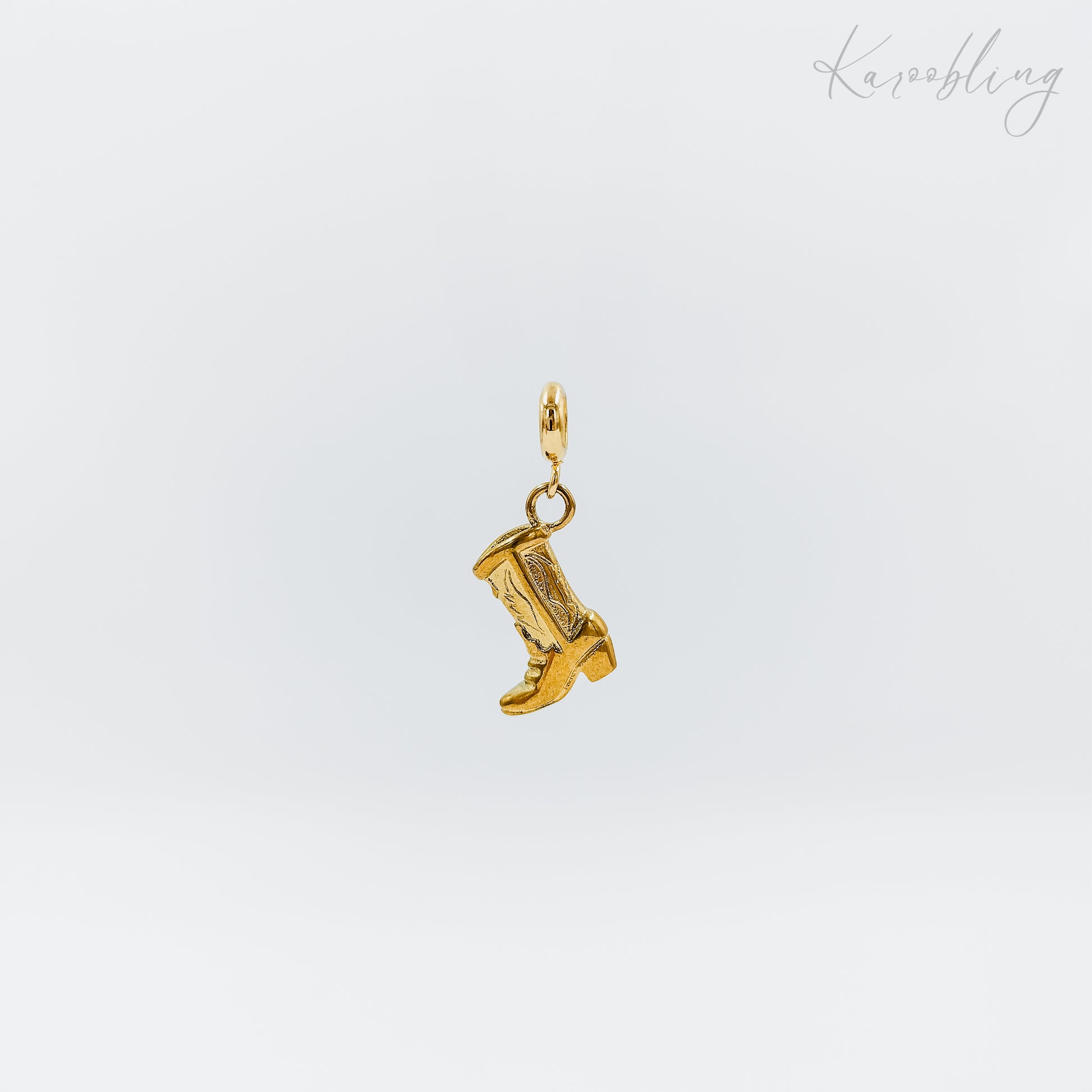 18k gold plated cowboy boot charm (water & tarnish proof)