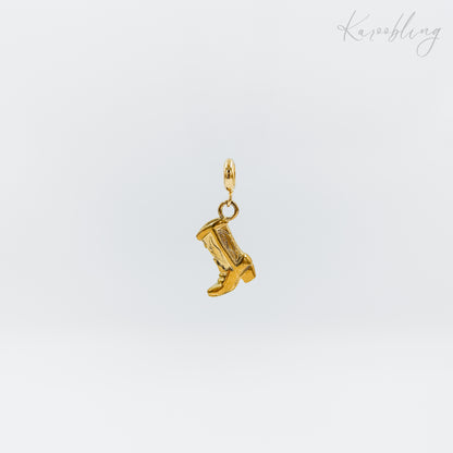 18k gold plated cowboy boot charm (water & tarnish proof)