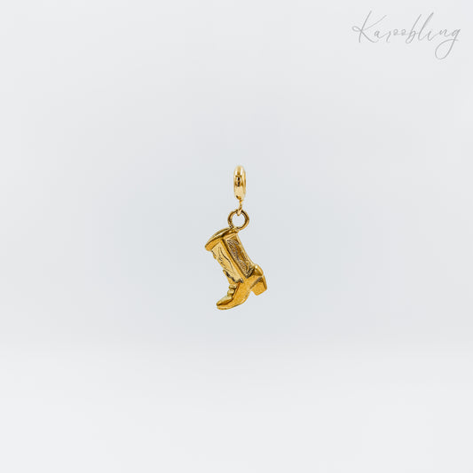 18k gold plated cowboy boot charm (water & tarnish proof)