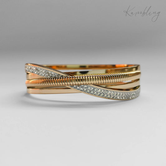 18K Gold Plated Crossover Bangle