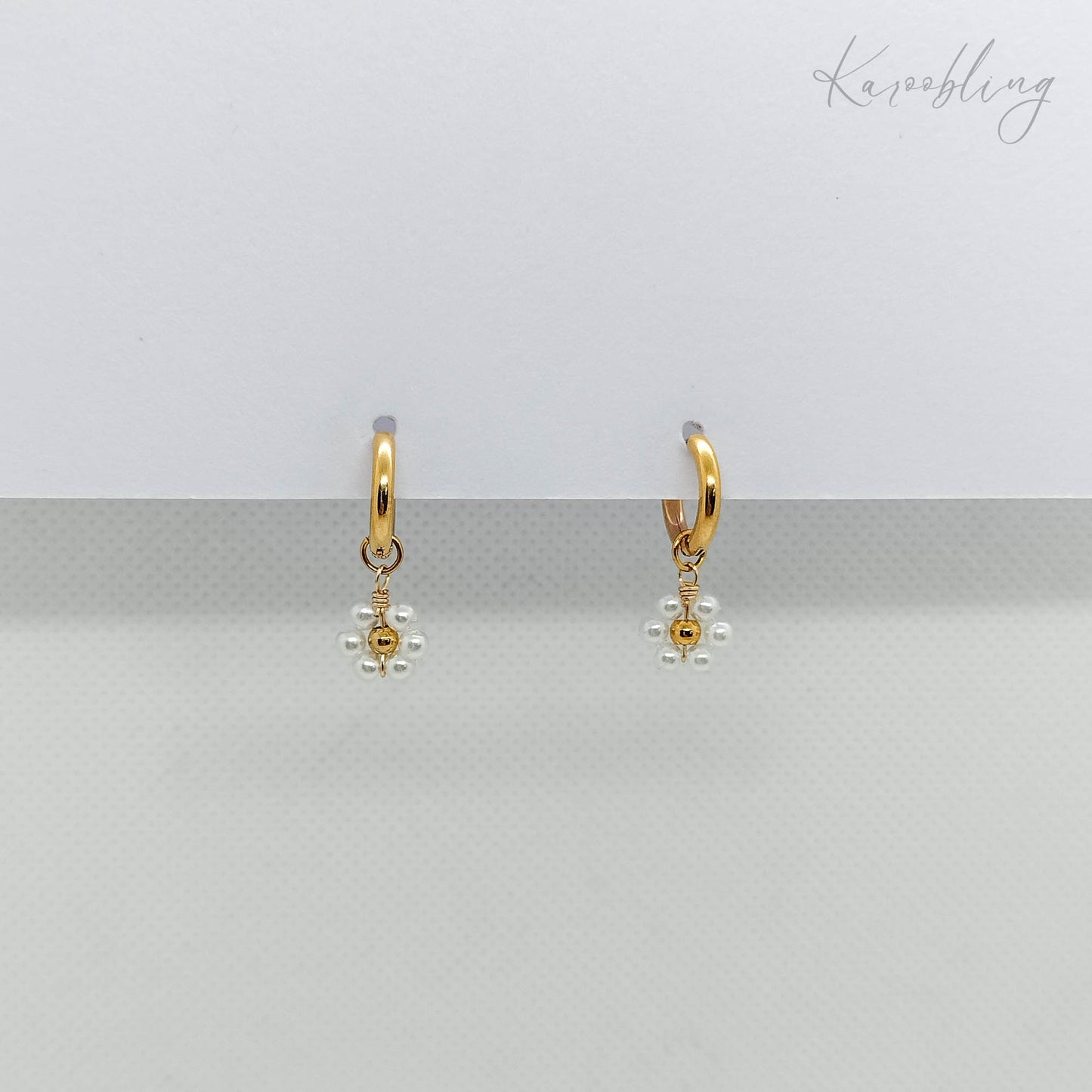 18K Gold Plated Daisy Delight Huggie Earrings