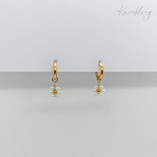 18K Gold Plated Daisy Delight Huggie Earrings