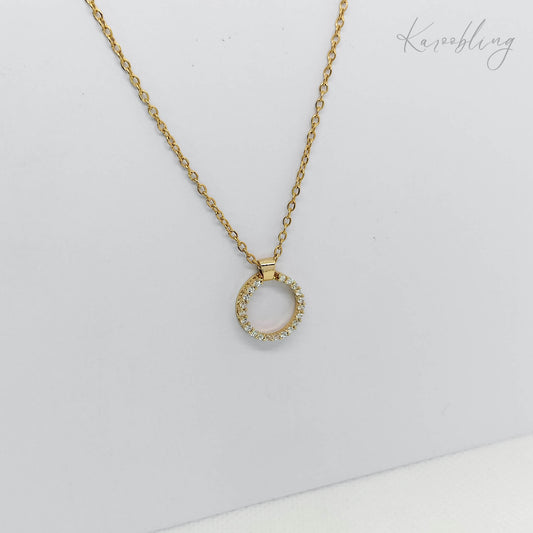  18K Gold Plated Delicate Halo Necklace