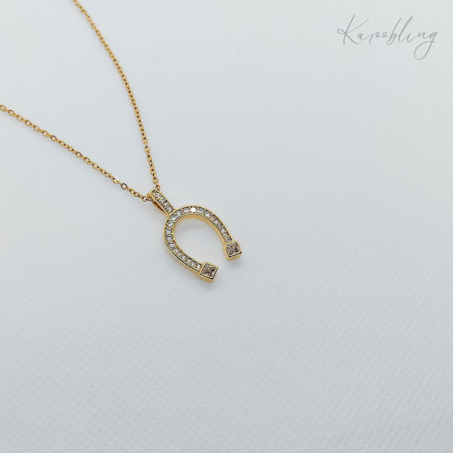 18K Gold Plated Equestrian Elegance Horseshoe Necklace