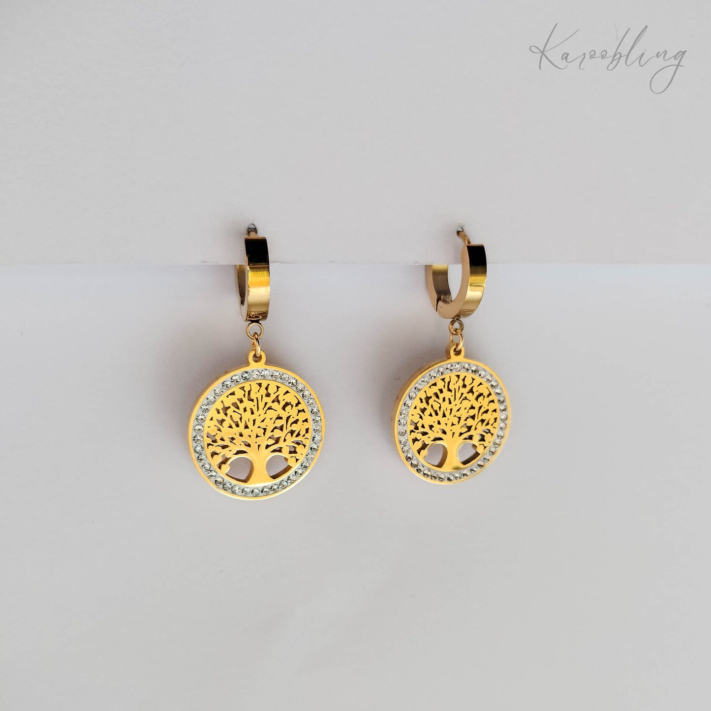 18K Gold Plated Eternal Roots Huggie Earrings