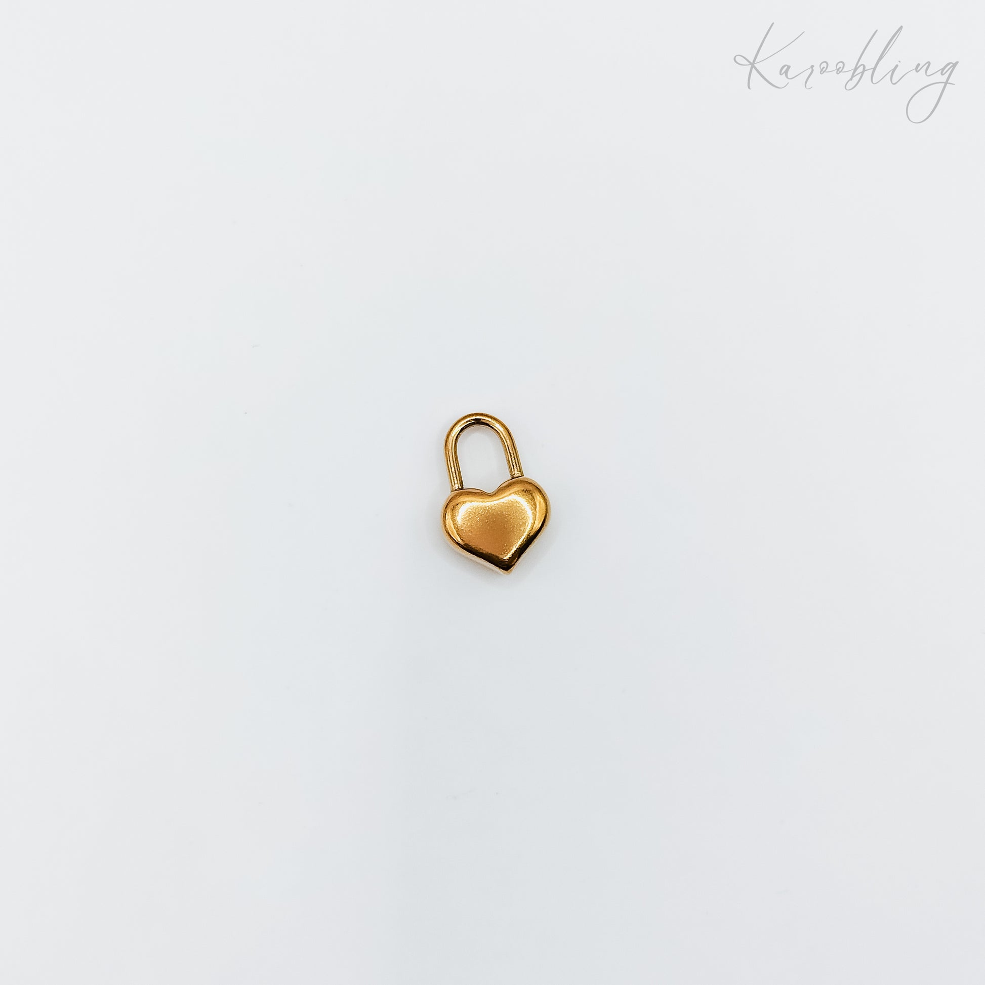 18K Gold Plated Heart Padlock Charm (water & tarnish proof)