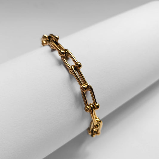 18K Gold Plated Horseshoe Chain Bracelet