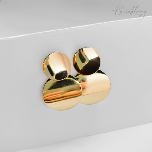 18K Gold Plated Irregular Circle Dangle Earrings