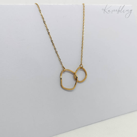 18K Gold Plated Irregular Link Pendant Necklace