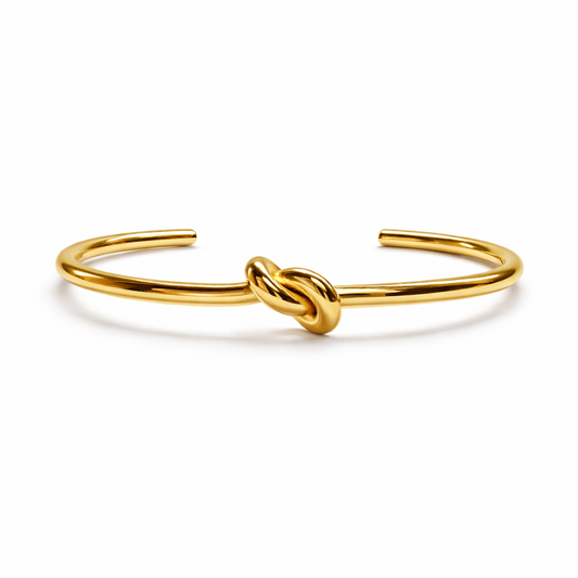 18k gold plated knot bangle (water & tarnish proof)