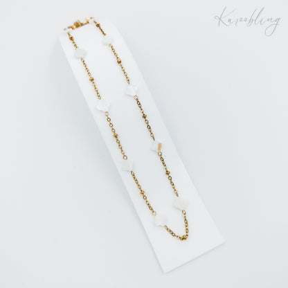 18k gold plated mother-of-pearl clover necklace (water & tarnish proof)