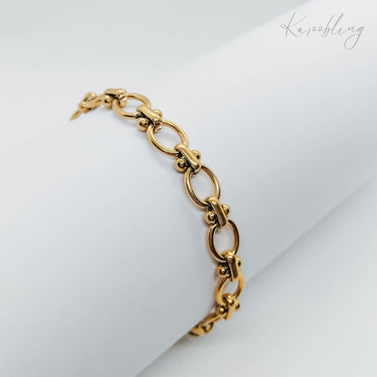 18K Gold Plated Oval Chain Bracelet