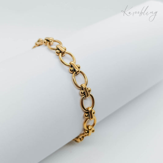 18K Gold Plated Oval Chain Bracelet