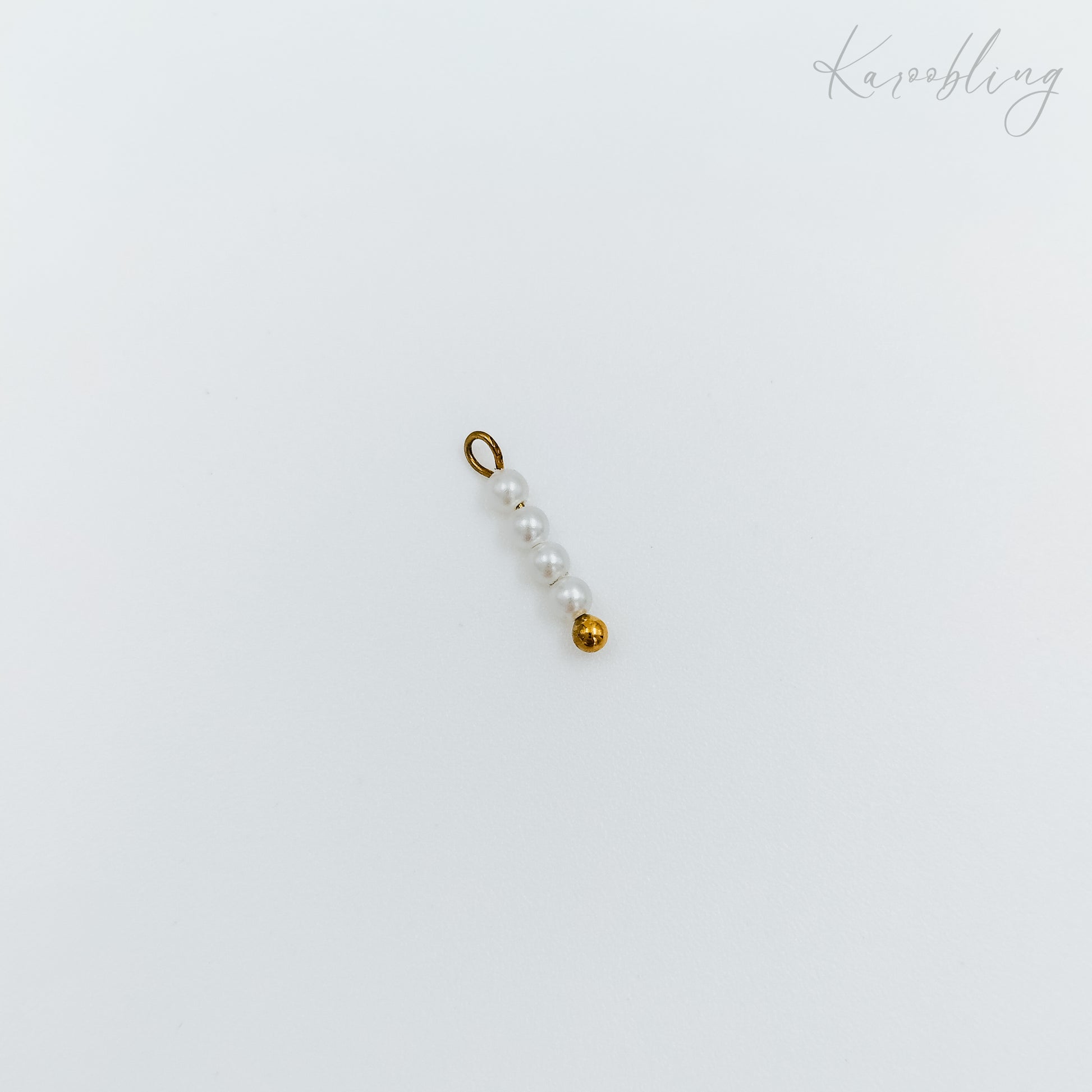18k gold plated pearl bar charm (water & tarnish proof)