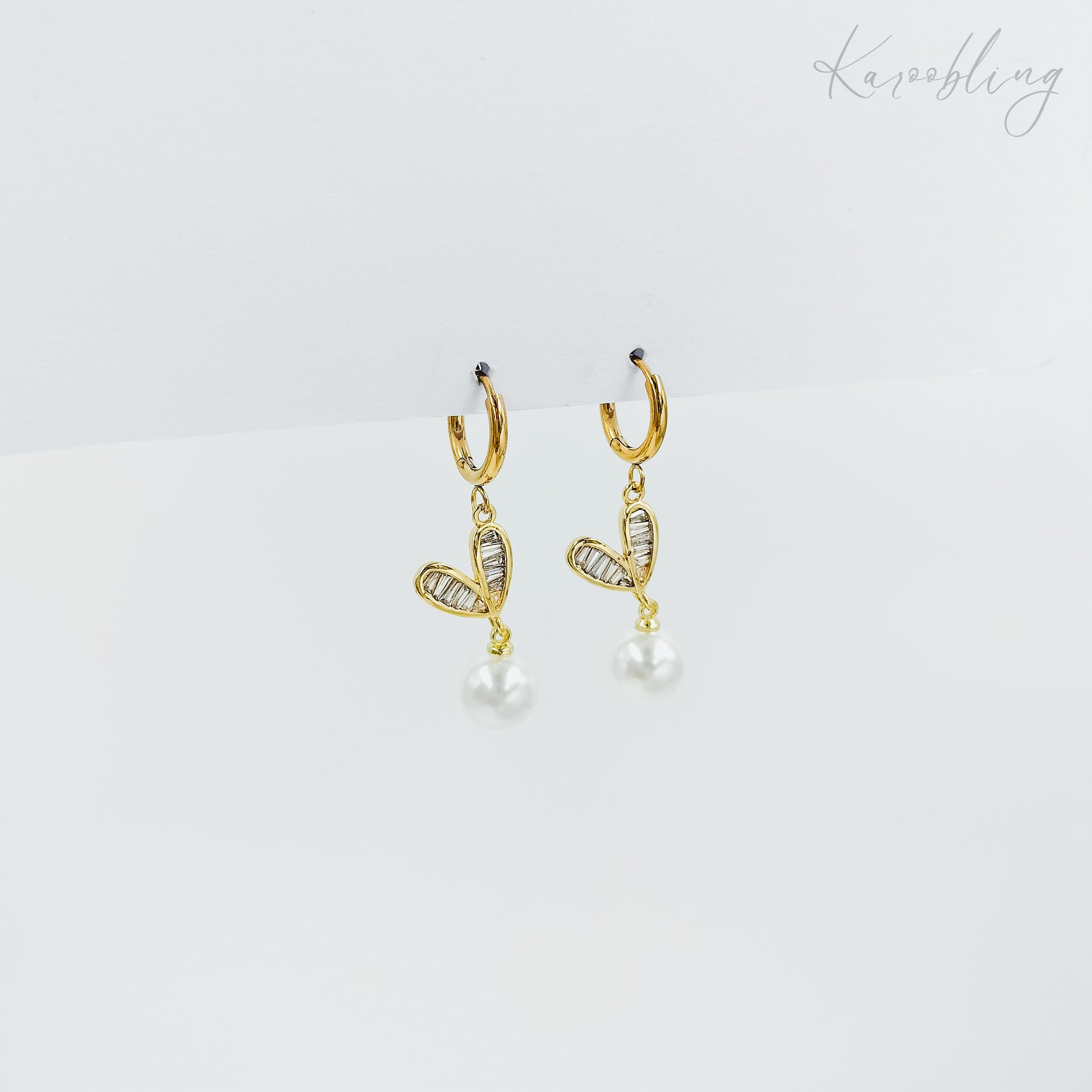 18K Gold Plated Pearl Drop Earrings (water & tarnish proof)