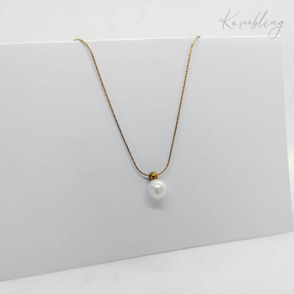 18K Gold Plated Pearl Pendant Necklace