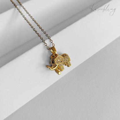 18K Gold Plated Radiant Elephant Necklace