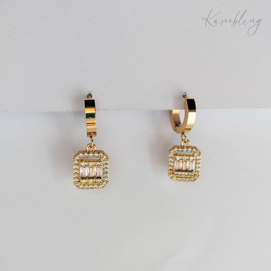 18K Gold Plated Radiant Reflections Huggie Earrings