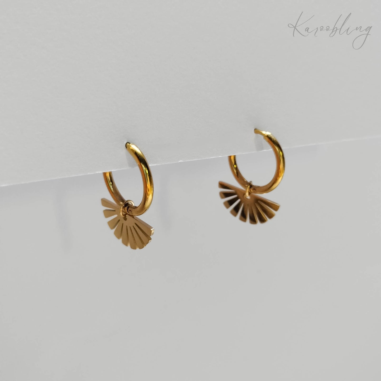 18K Gold Plated Ray of Sunshine Hoop Earings