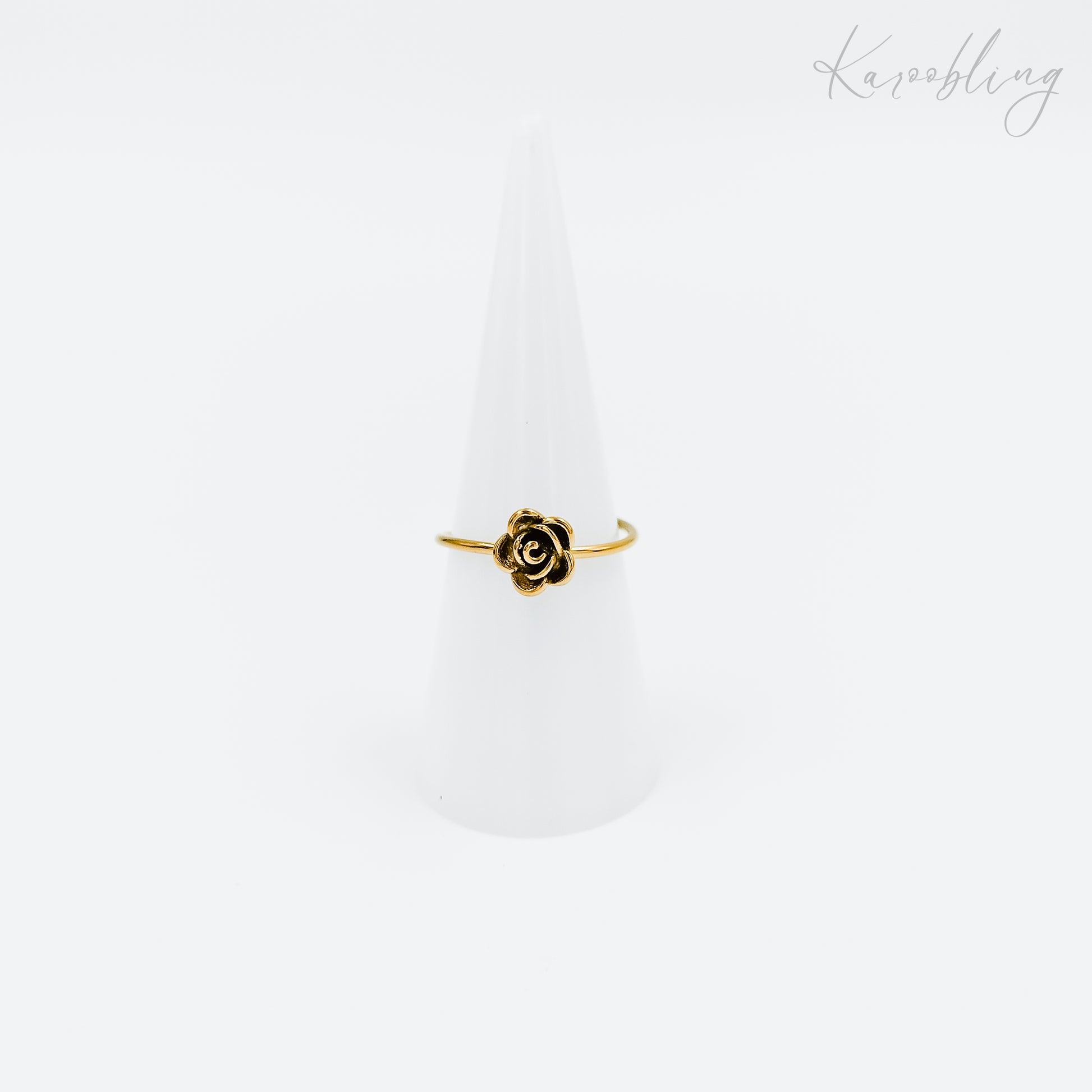 18k gold plated rose ring (water & tarnish proof)