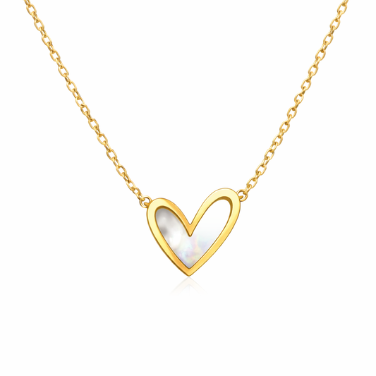 18K Gold Plated Shell Heart Necklace (water & tarnish proof)