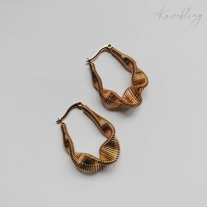 18K Gold Plated Soundwave Hoop Earrings