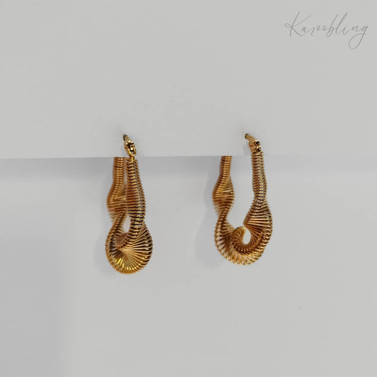 18K Gold Plated Soundwave Hoop Earrings