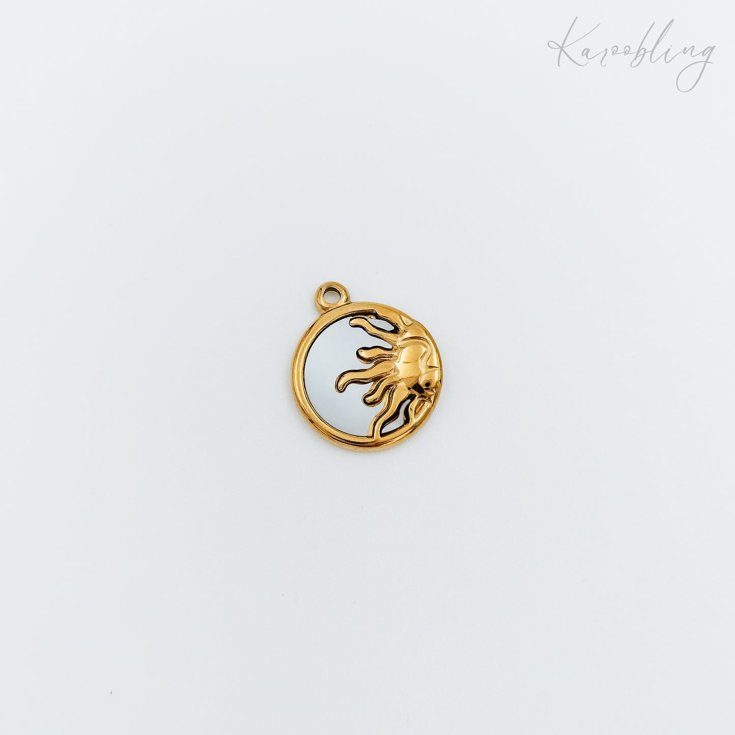 18k gold plated sun shell inlay charm (water & tarnish proof)