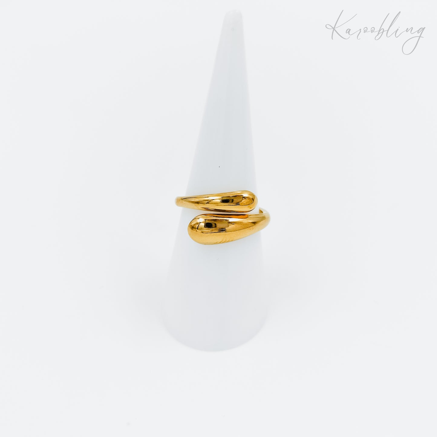 18k gold plated teardrop ring (water & tarnish proof)