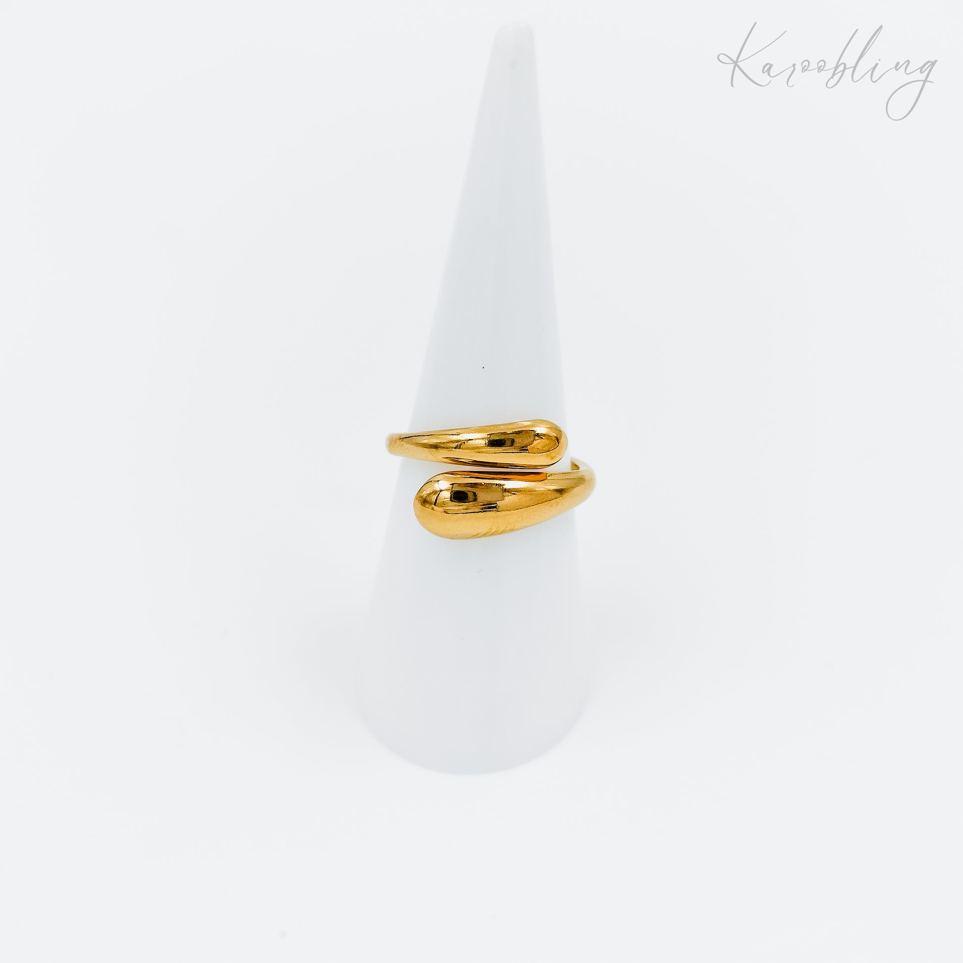 18k gold plated teardrop ring (water & tarnish proof)
