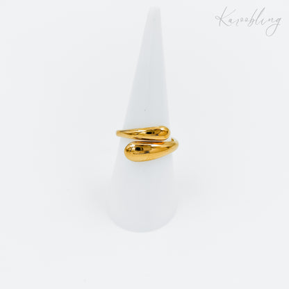 18k gold plated teardrop ring (water & tarnish proof)