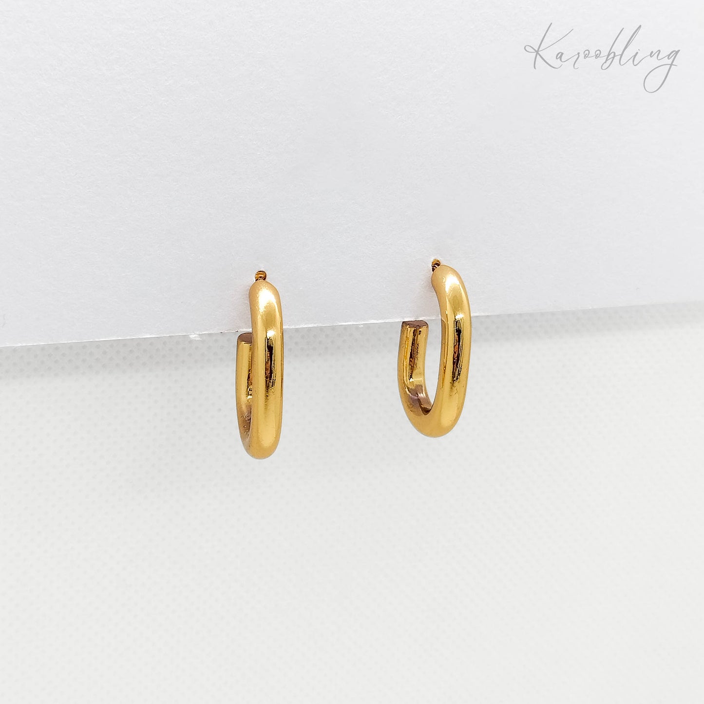 18k yellow gold plated chunky hoop earrings (water & tarnish proof)