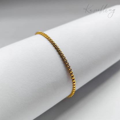 18K Gold Plated Dainty Box Link Bracelet