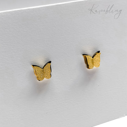 18K Gold Plated Glitzy Butterfly Earrings