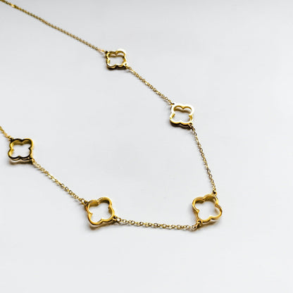 18k gold plated clover necklace, water and tarnish proof