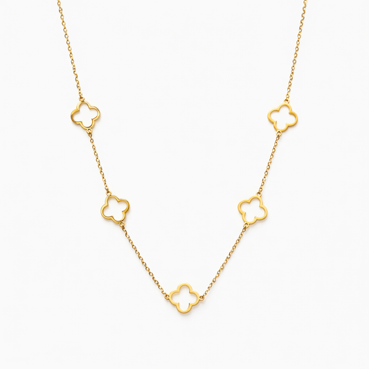 18k gold plated clover necklace (water and tarnish proof)