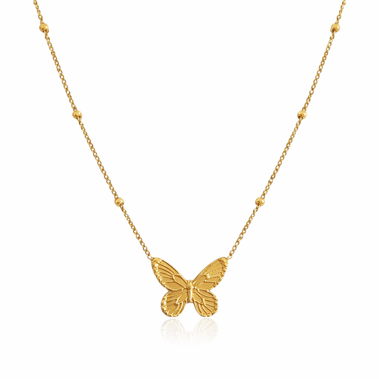 18k gold plated detailed butterfly necklace (water and tarnish proof)