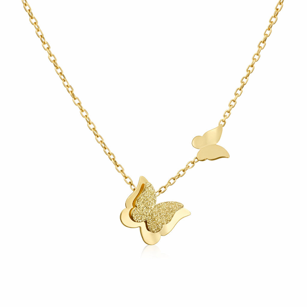 18k gold plated glitzy butterfly necklace, water & tarnish proof packshot