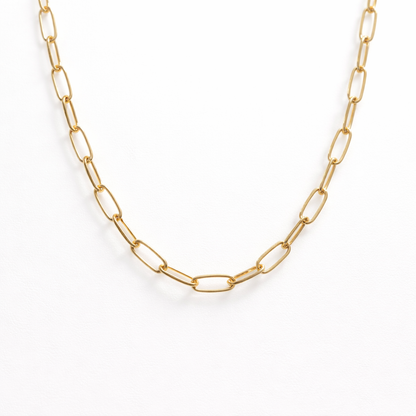 18K Gold Plated Paperclip Chain Necklace, water & tarnish proof packshot