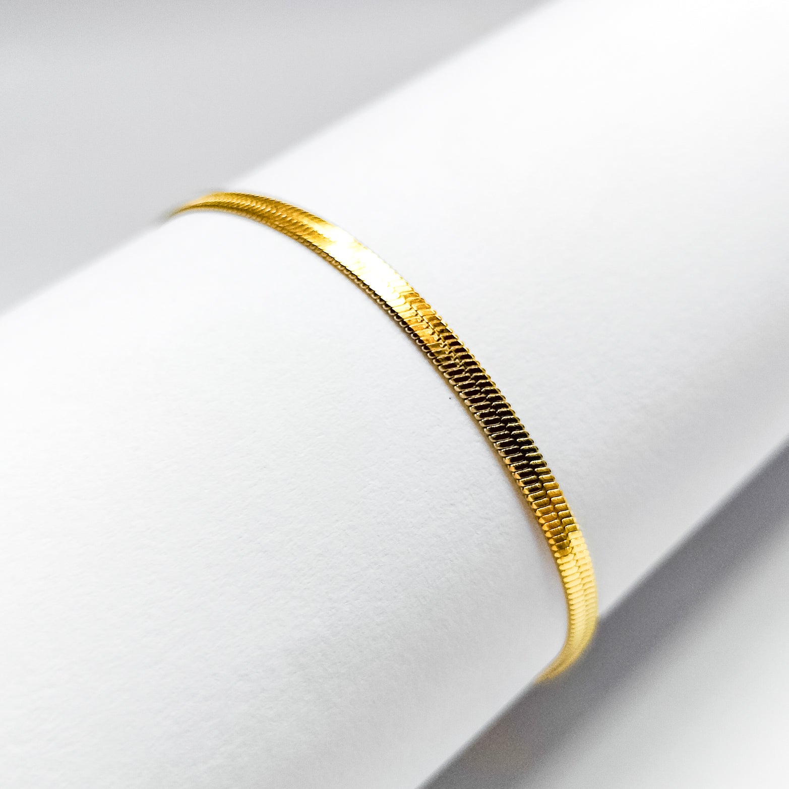 18k gold plated snake chain bracelet, water and tarnish proof