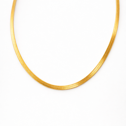 18k gold plated snake chain necklace 3mm, water and tarnish proof packshot