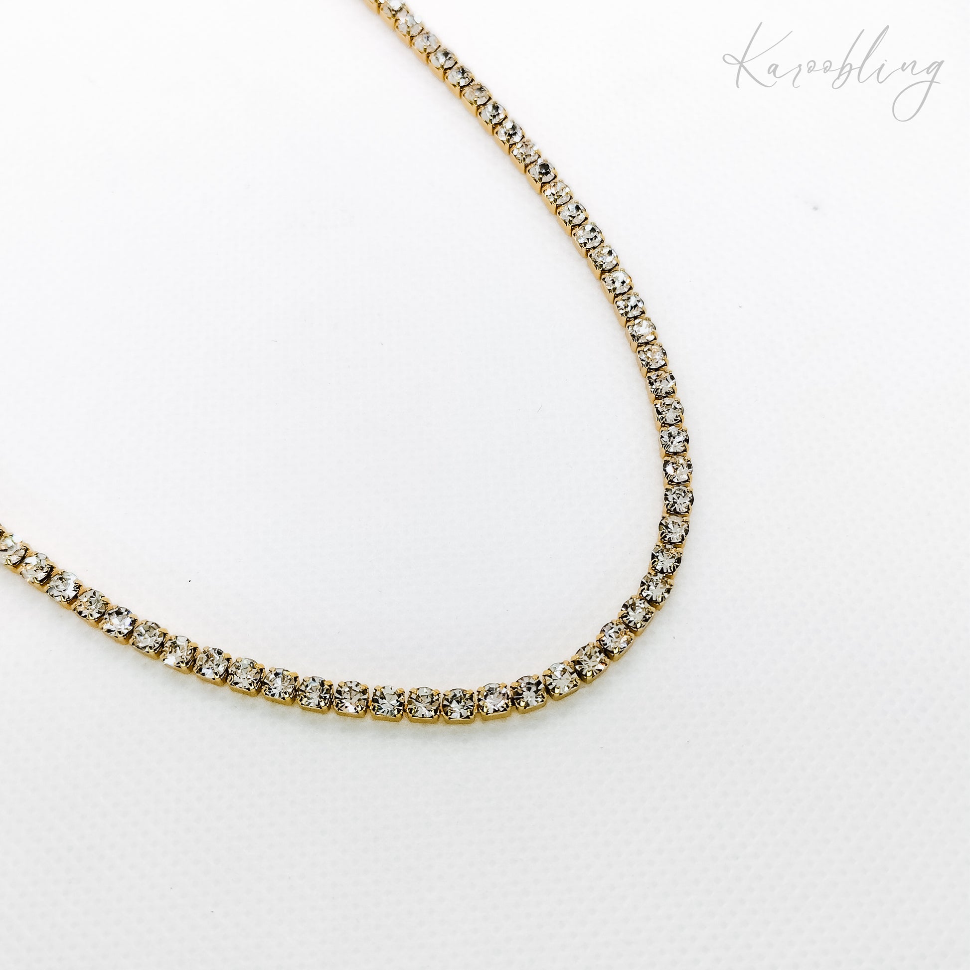 2mm 18k gold plated tennis necklace (water & tarnish proof)