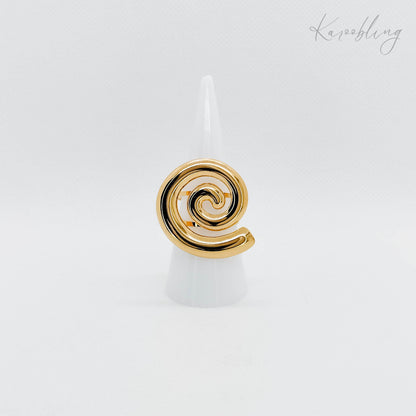 adjustable spiral ring water & tarnish proof 18k gold plated