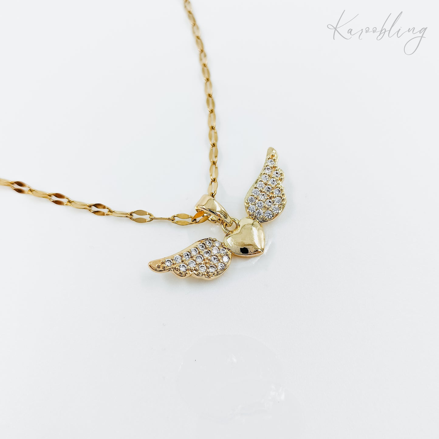 angel wing gold plated necklace (fashion jewellery)