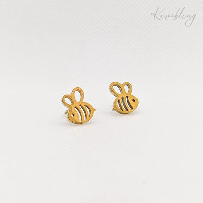 bee stud earrings gold-plated (water & tarnish proof)