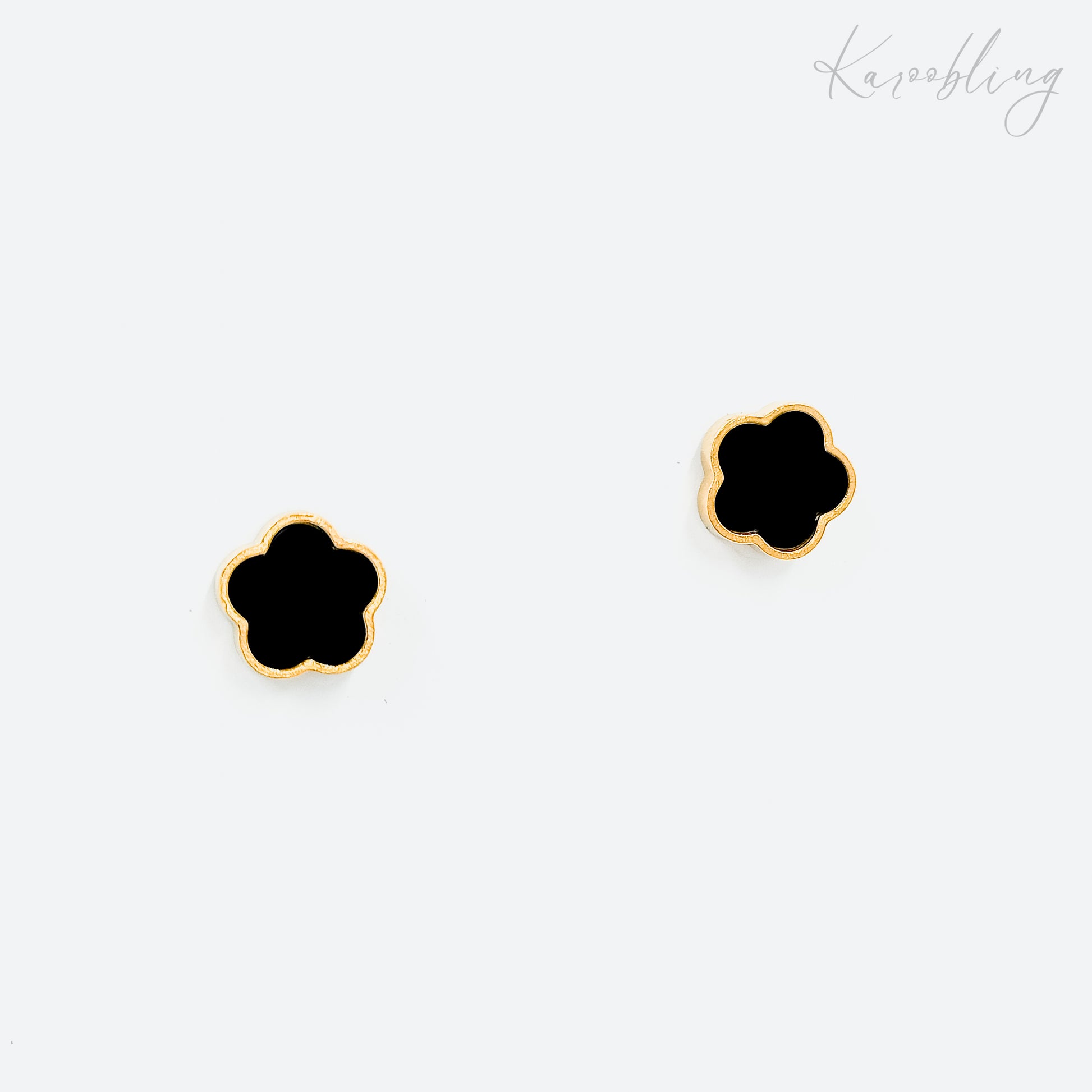 black clover stud earrings 18k gold plated (water & tarnish proof)