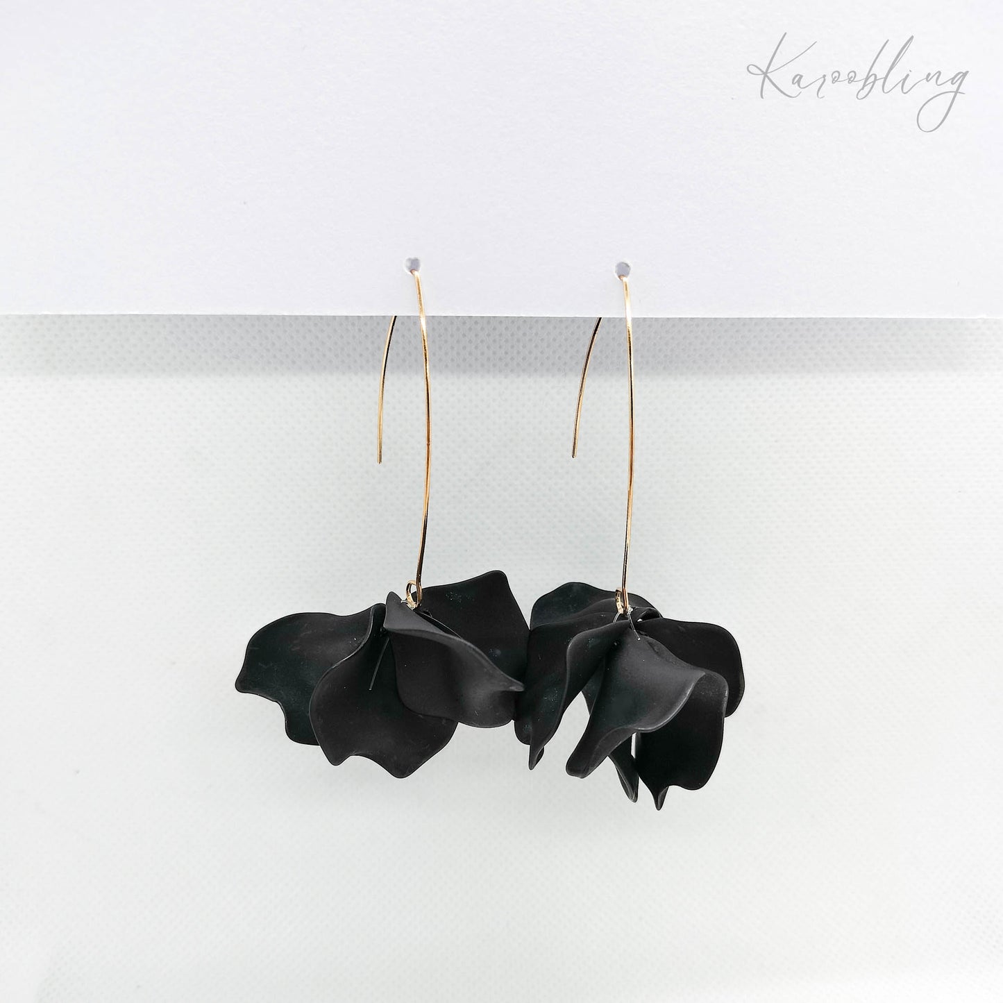 Black BlossomDrops Earrings