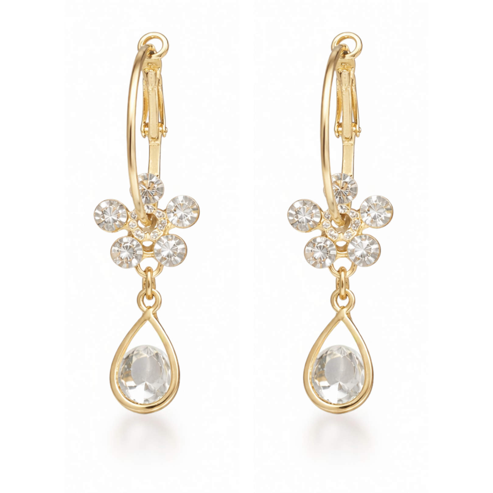 blossom elegance oval hoop earrings (fashion jewellery)